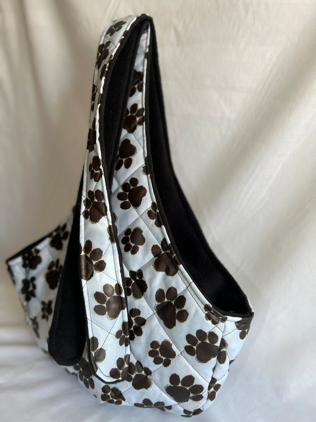 Puppy Bag, Small Dog Bag, Dog Bag, Puppy Carrier, Puppy Sling, Padded/quilted Muddy Paws Print