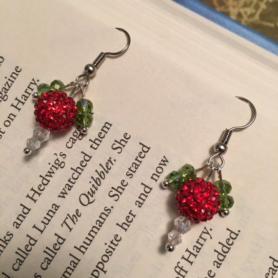 Harry Potter Luna Lovegood Radish Earrings dirigible plums beaded pair for cosplay halloween costume accessory Beaded radish earrings made to order