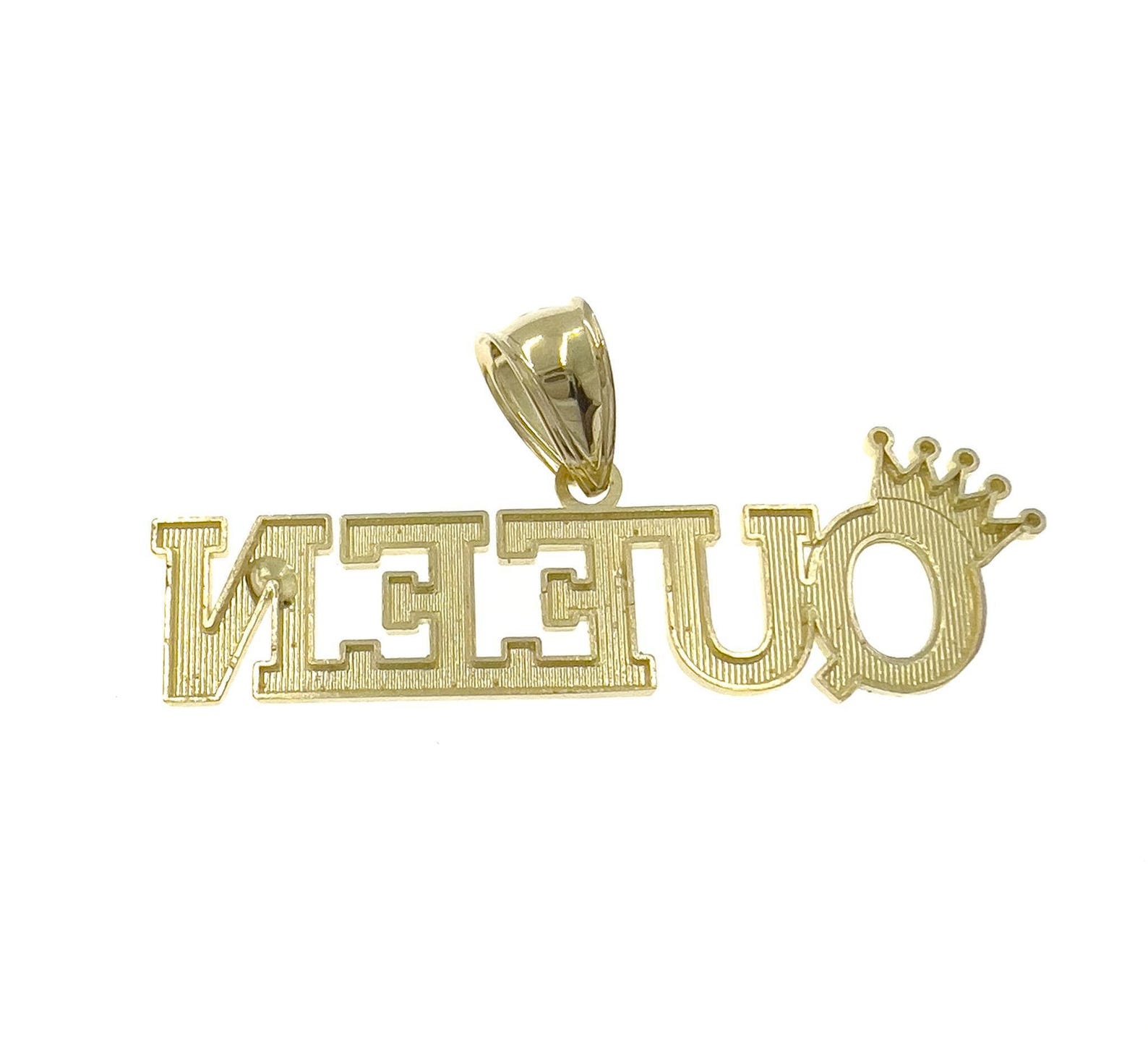 Queen Pendant 10k Yellow Gold Charm - Etsy