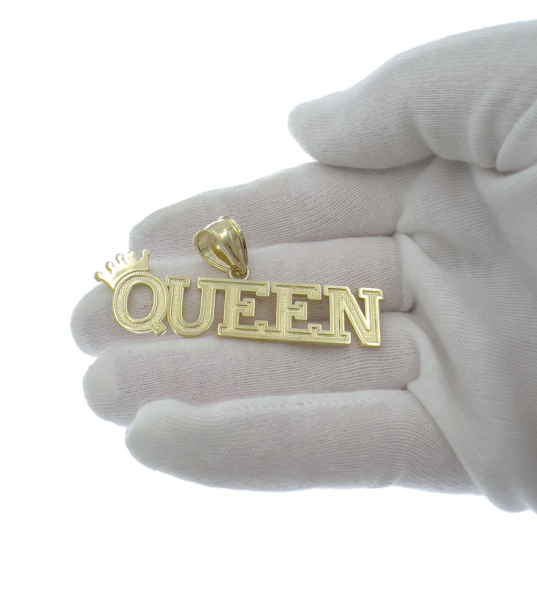 Queen Pendant 10k Yellow Gold Charm - Etsy