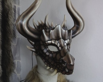 Brazen dragon - leather mask for larp larp roleplay furry fursuit therian