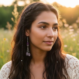 Natural Ruby & Afghani Kunzite Dangle Earrings | 925 Sterling Silver Boho Drop Earrings | Handcrafted Gemstone Jewelry | Statement Earrings