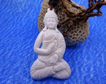 Thai Buddha Pendant Necklace Sacred Amulet With Macrame Cord