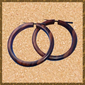 Hoops Stick Earrings Beautiful Recycled Wood  2.75&quot; Gift For Her