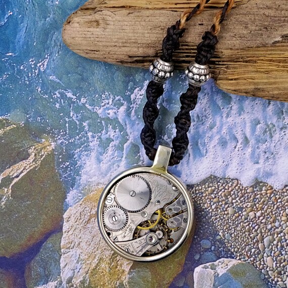 Pendentif Montre Avec Chaîne Coulissante Art Nouveau Hampden GF - Occasion, Pour Femme