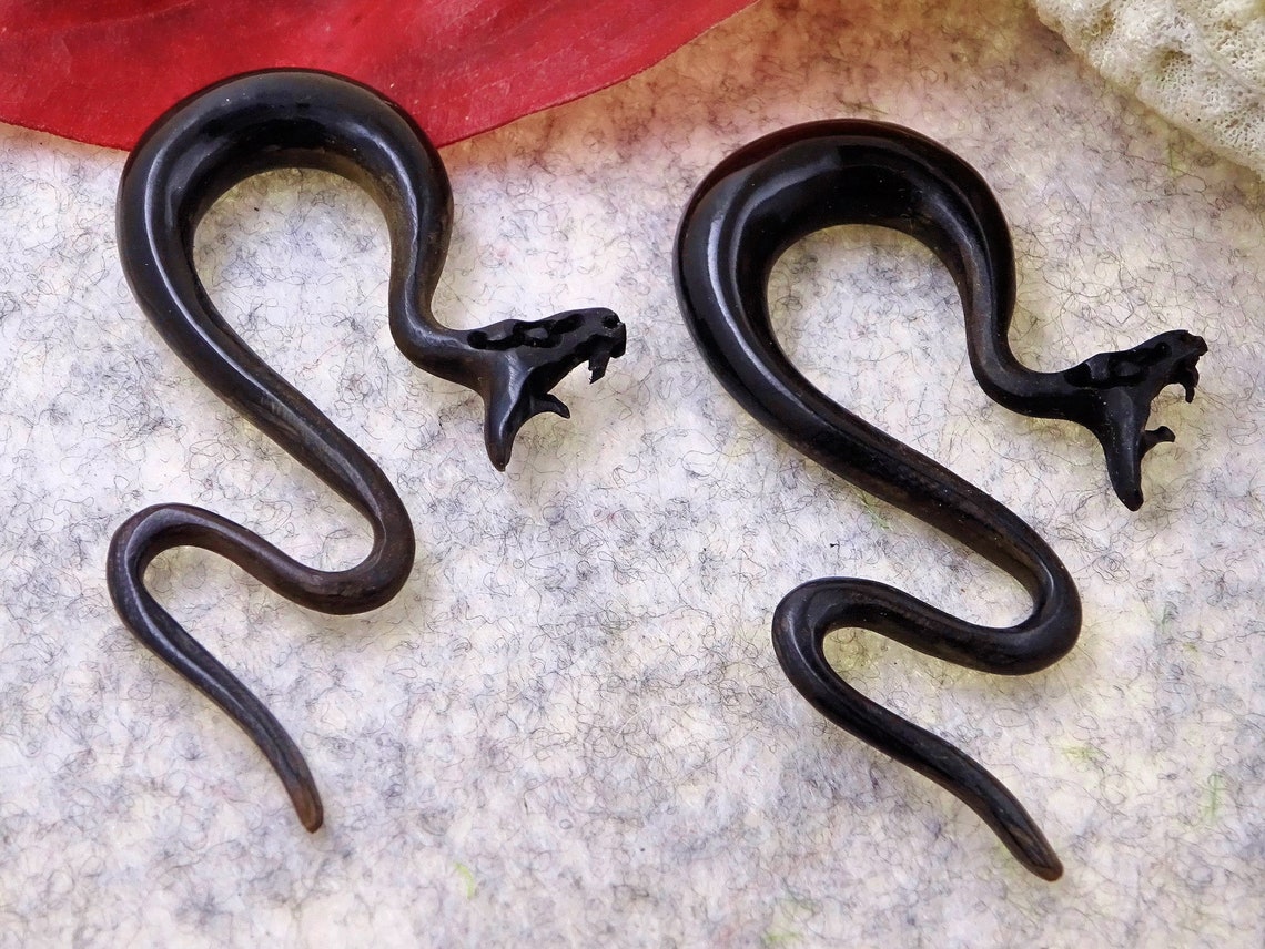 Naga Snakes 5mm Gauges Earrings Piercing Gauges Boho Tribal Etsy