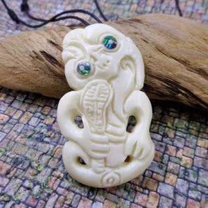 Smaller Maori Tiki With Weapn Pendant Necklace 2&quot; Tall Beach Jewelry