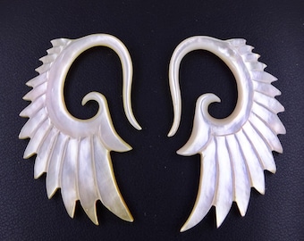Heavenly Wings,  3mm Gauges, Recycled MOP, Shell