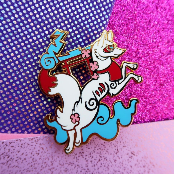 Guardian Kitsune Fuchs Emaille Pin Tier Kunst Japan inspiriert Mythologie Fantasy Kreaturen Folklore Cosplay