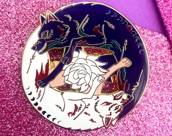 Lobos Lluvia Lobo Arte Pin Ying Yang Lucha Kiba vs Darcia Lobo Blanco