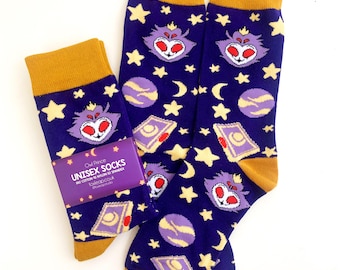 Cute Patterned Unisex Socks Apparel Stolas Stars Night Vibes Accessories Cosplay