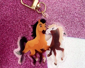 Spirit Rain Stallion Horse Keychain Charm Keyring Childhood Nostalgia