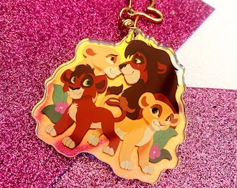 Kovu and Kiara Charm Keyring Keychain Lion Cartoon Animal