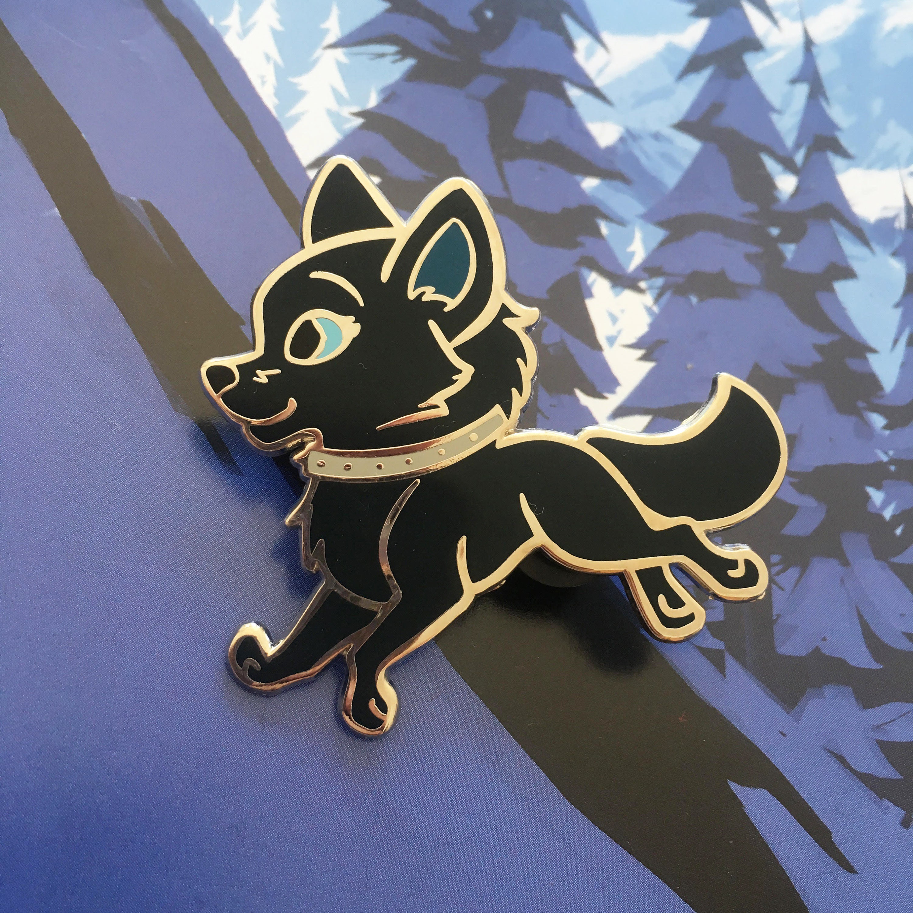 Blue Wolf S Rain Anime Pin Manga Wolf Etsy