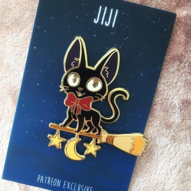 Kiki Black Cat Witch Cartoon Enamel Pin Anime image 0