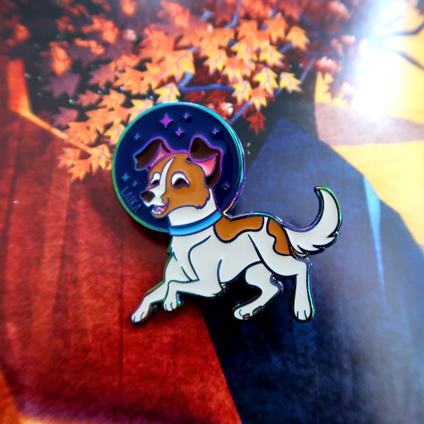 Laika Rainbow Space Dog Soft Enamel Pin