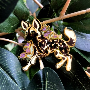 African Wild Dog Enamel Pin Screen Printed Zoo Wildlife Animal