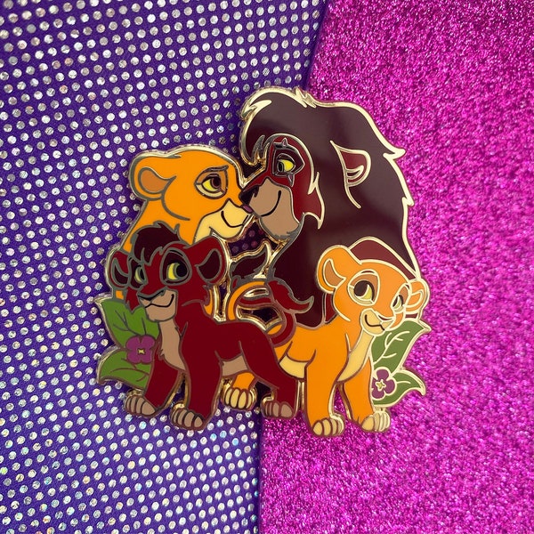 Kovu and Kiara Hard Enamel Pin Animals Nostalgia Fantasy Cute Kawaii