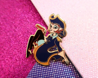 Captain Amelia Treasure Cat Lady Enamel Pin