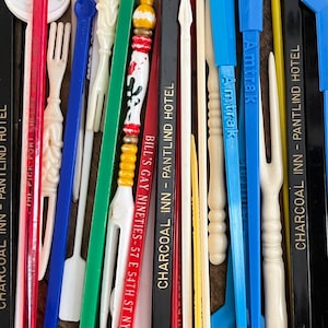 Vintage Cocktail Stirrer Mystery Bag - 3 Assorted Plastic Stir Sticks - Various
