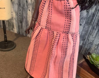 Pink Striped Skirt Boho BJD SD 1/3 MSD 1/4 Girl