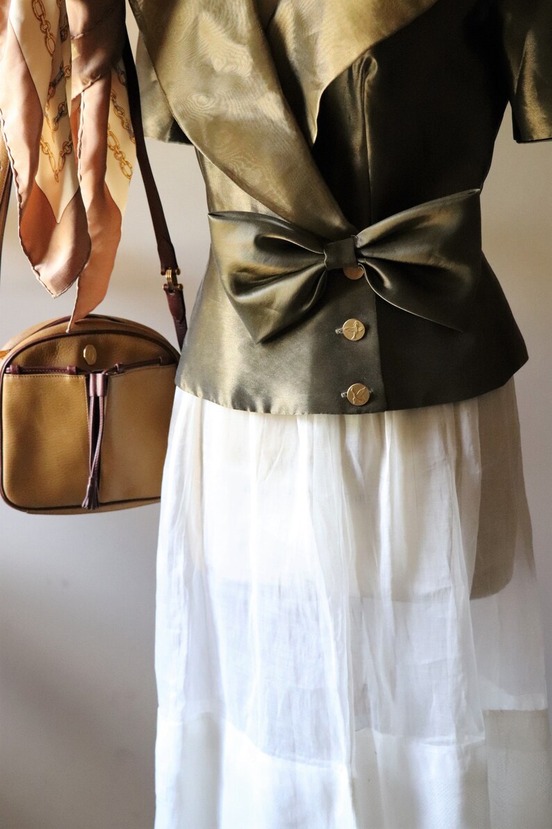Party blouse with big bow cocktail blouse
