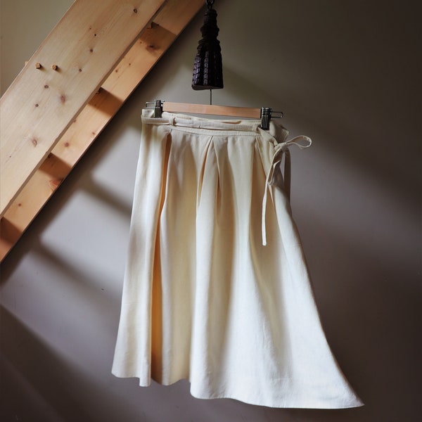 Old Lin Skirt // Handmade // Vanilla // Mixed linen skirt // Vintage Skirt // Vintage 1950