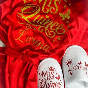 Quinceañera Robe | Sweet 16 | Bridal Robe | Slippers