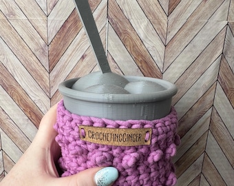 Handmade häkeln Eis Pint Gemütlich | Wiederverwendbare gemütliche Hülle für 1 Pint | Geschenk für Eiscreme-Liebhaber | Lustiges gehäkeltes Küchenaccessoire