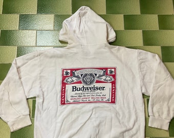 Vintage 90s Budweiser King of Beer Hoodie Full-zip Jacket 