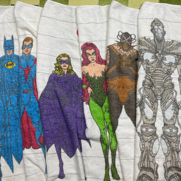 Batman et Robin Beach Bath Towel vintage DC Comic 1997