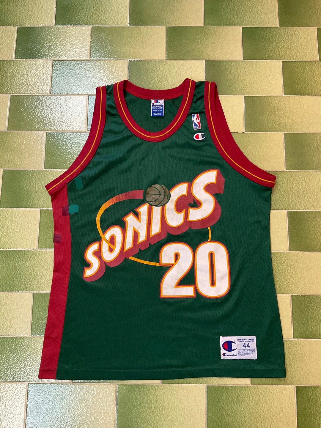 Maillot De Basket Seattle SuperSonics Gary Payton #20 - Blanc - Occasion - Jersey Vintage