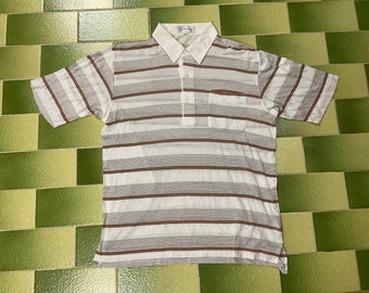 Vintage Burberrys striped Polo Shirt Fits like S/M Adult Burberry Short Sleeve