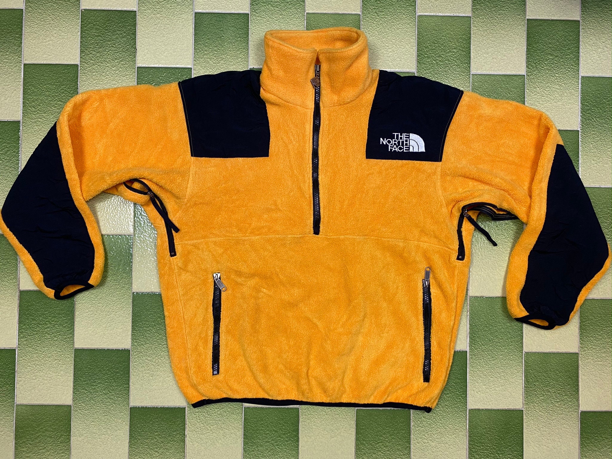 Vintage The North Face Fleece half Zip Pullover Jacket Size M Yellow