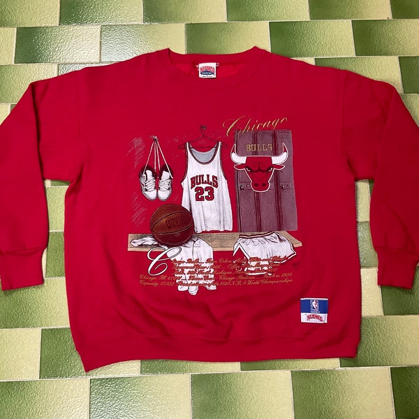 vintage des années 90 Michael Jordan #23 NBA Basketball Chicago Bulls Sweat Crewneck Taille XL Made in USA