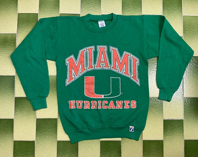 Featured listing image: Vintage Miami Hurricanes Football Sweatshirt NCAA Pullover Fits Size XS-S Adult