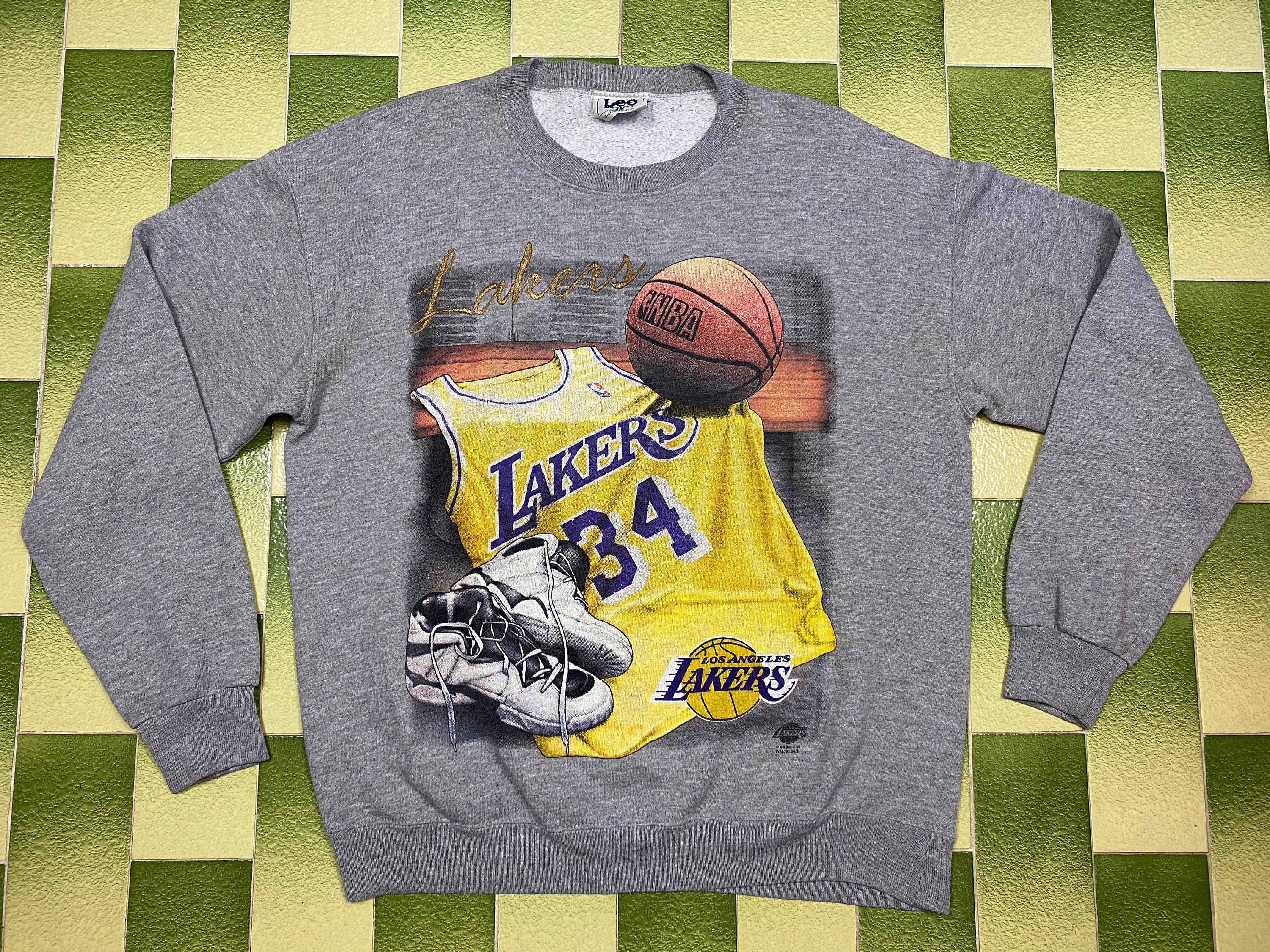 mulletguythriftscore Vintage NBA Los Angeles Lakers Sweatshirt Big Printed American Basketball Team Pullover Fits Size S-M Adult