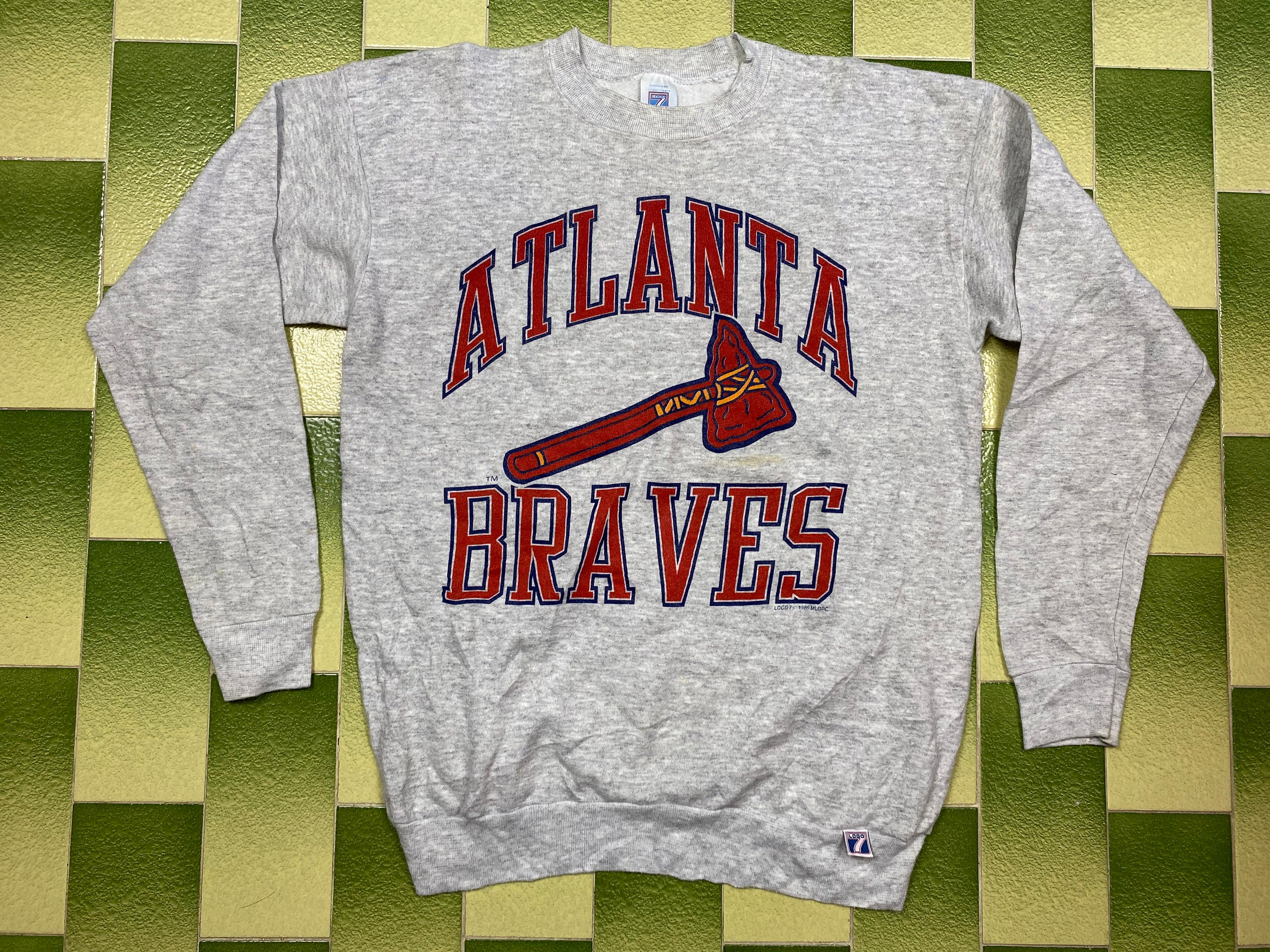 Vintage 1989 MLB Atlanta Braves Sweatshirt Baseball Team Pullover Made