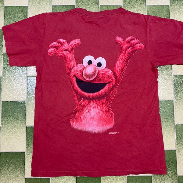 Vintage 90s ELMO Monsterwear T-Shirt Sesame Street Tee Shirt Size M Made in USA