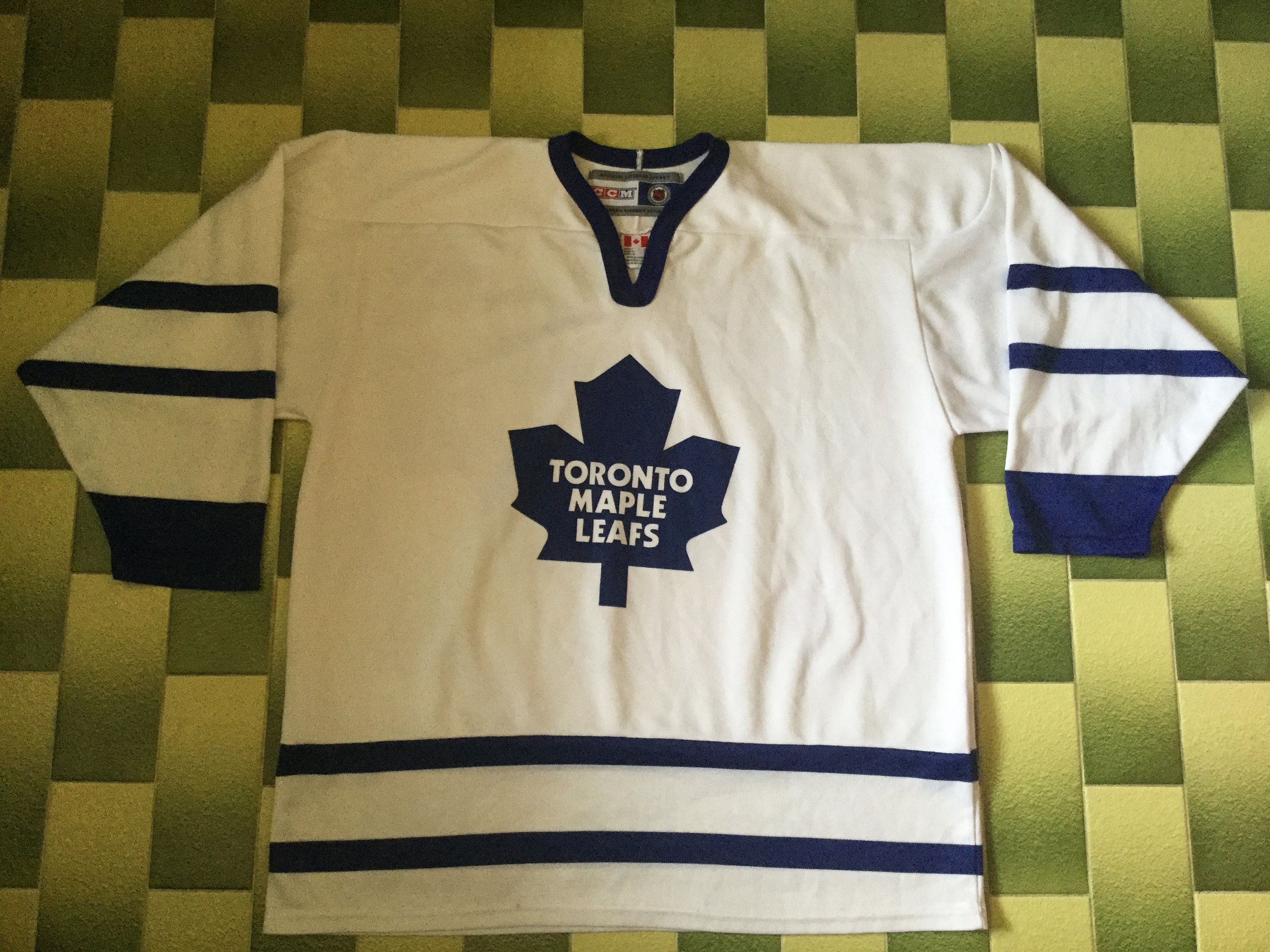 Vintage 90s CCM Toronto Maple Leafs NHL Hockey 3/4 Jersey Size L Made in  Canada