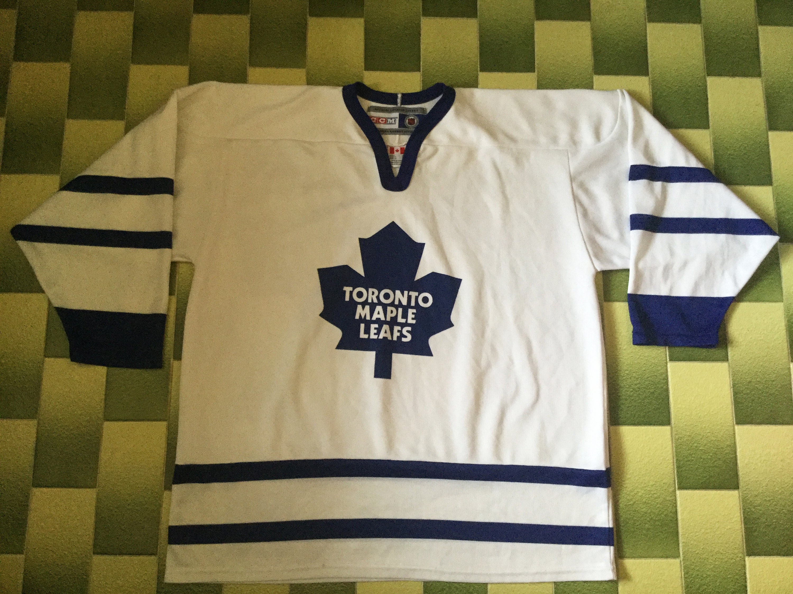 Vintage Toronto Maple Leafs White Embroidered CCM NHL Hockey 