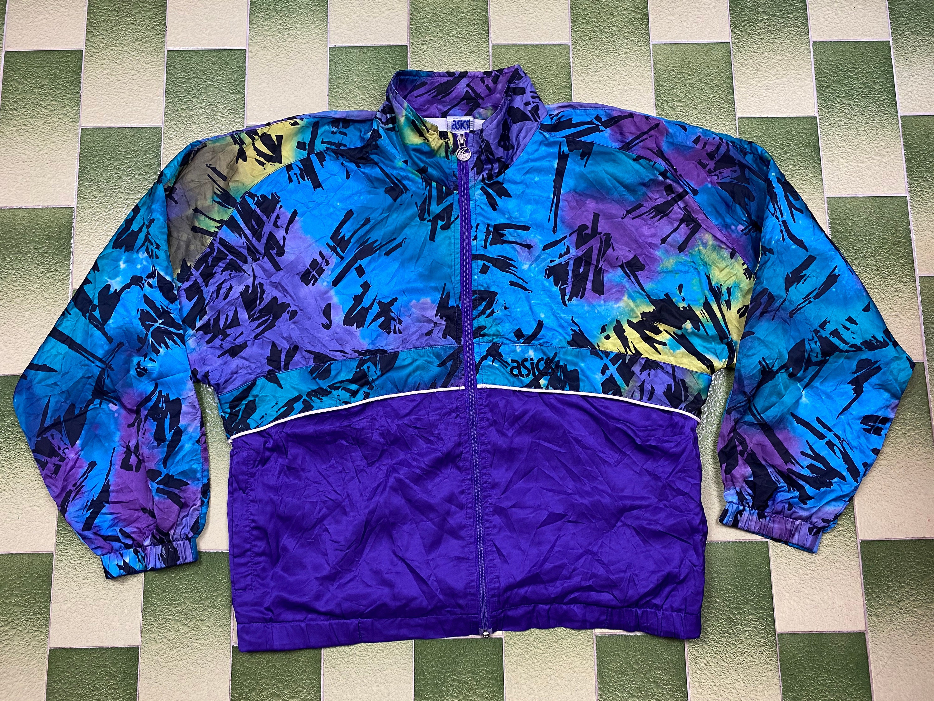 Vintage Asics Track Jacket Full Zip Tracksuit Top Fits Vintage Asics Track Jacket Full Zip Tracksuit Top Fits