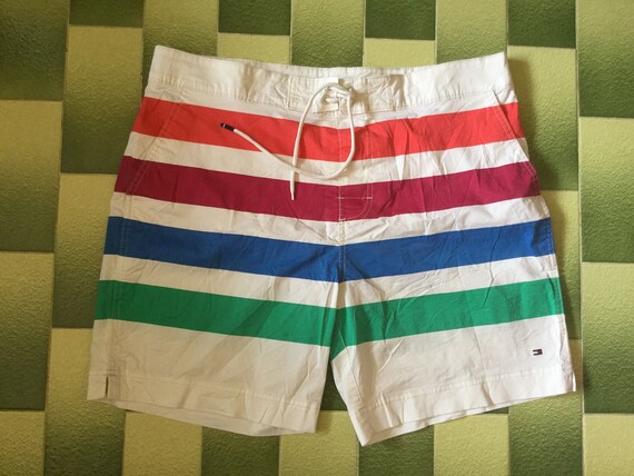 Buy Tommy Hilfiger Swim Trunks Shorts One Snap Button Straps Size