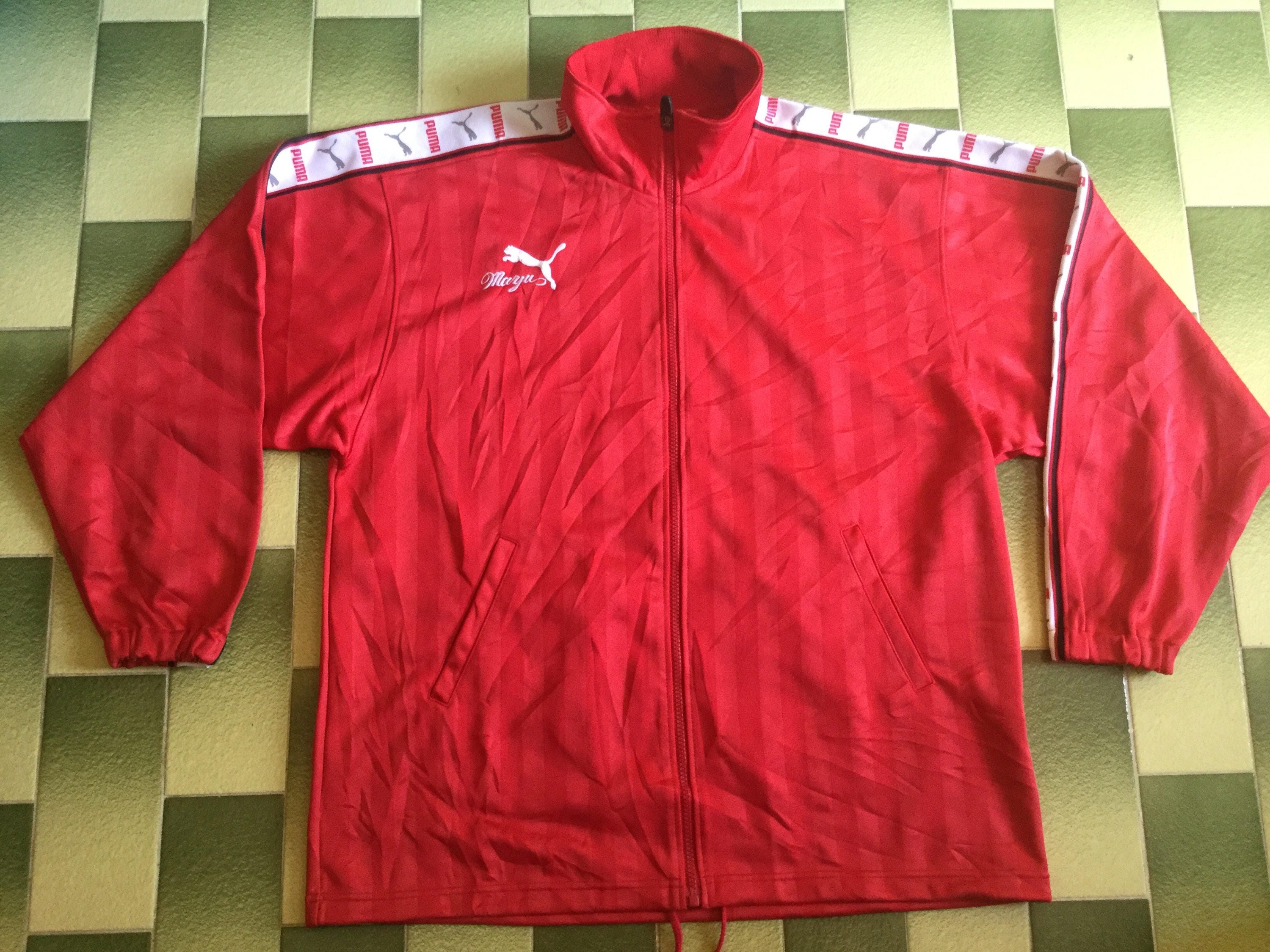 Puma Tapered Side Logo Track Jacket Tracksuit Top Size S-M Made in Puma Tapered Side Logo Track Jacket Tracksuit Top Size S-M Made in
