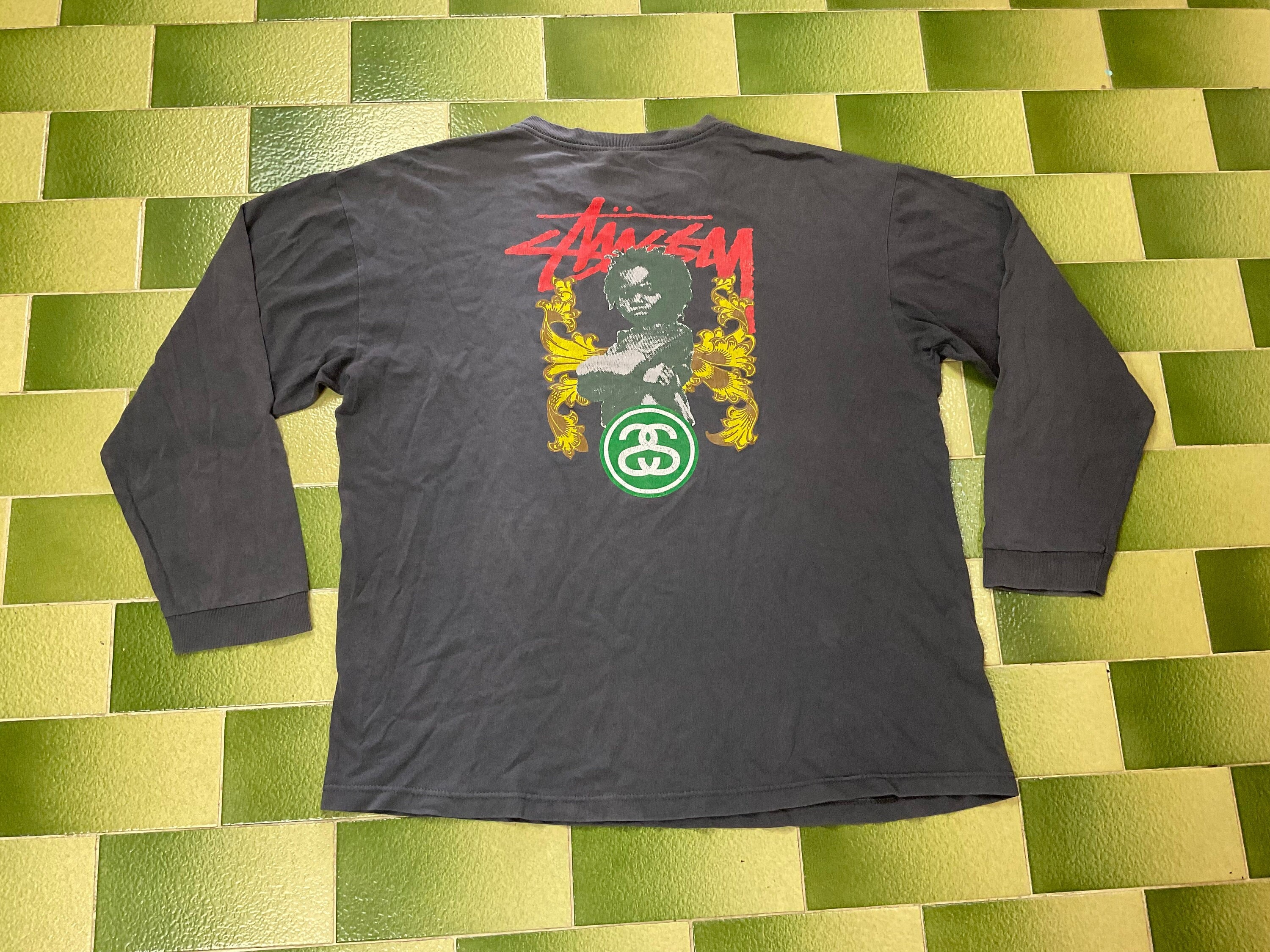 mulletguythriftscore Vintage 2000s Stussy Long Sleeve T-Shirt Double Sided Print Size Large Adult