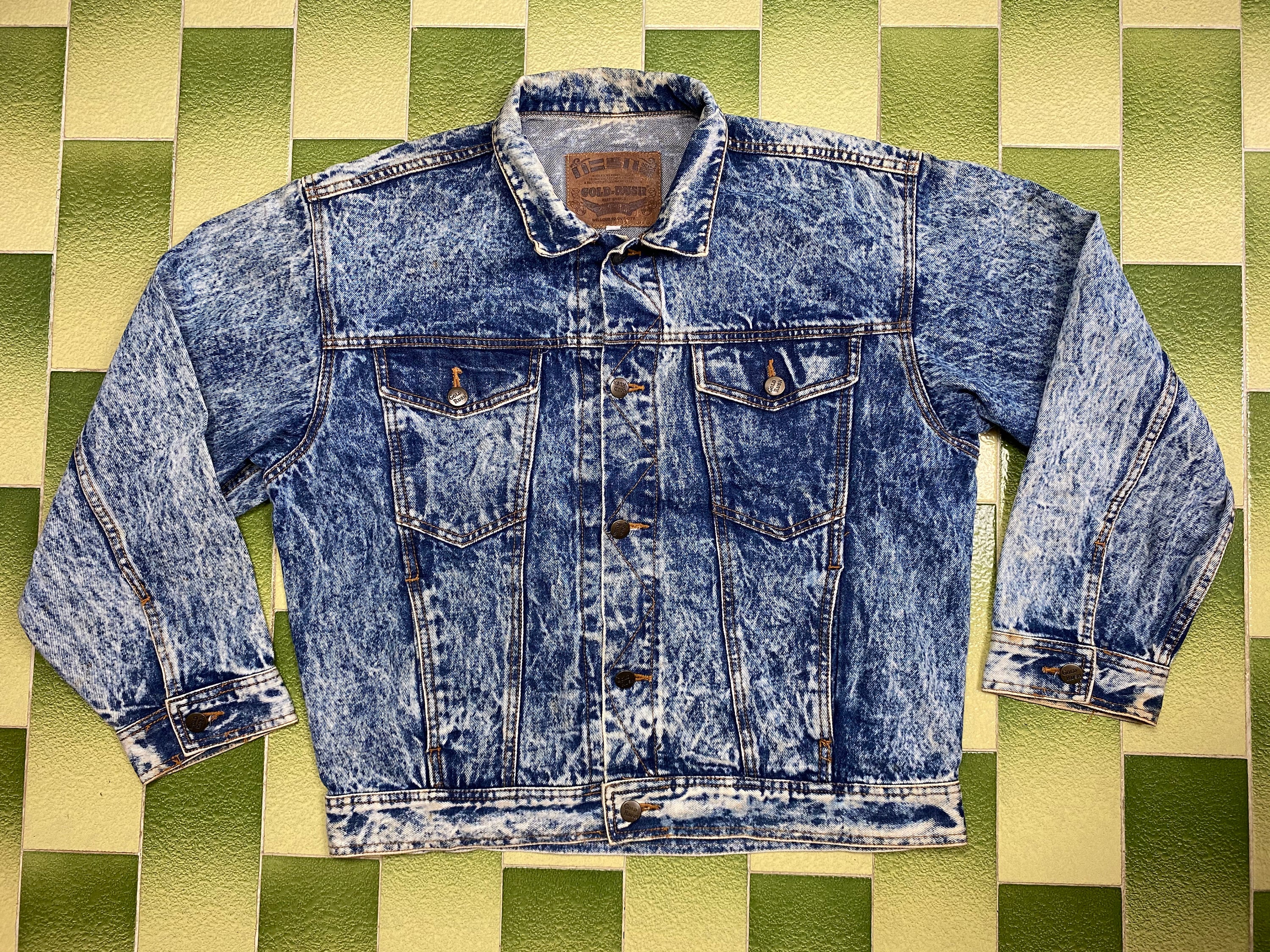 Vintage Edwin Gold Rush Asid Wash Blue Denim Jacket Button up - Etsy
