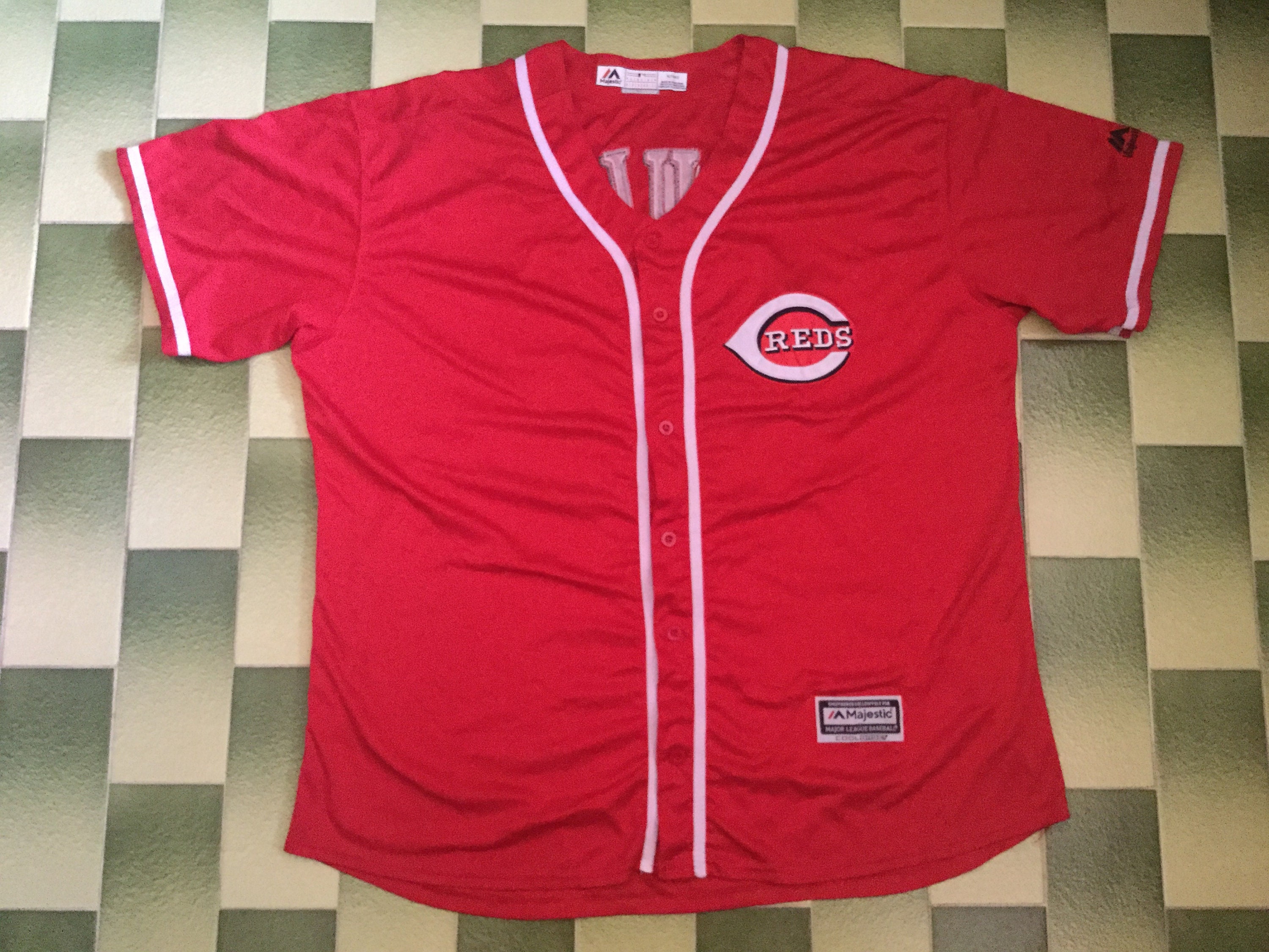 ذا ون دولتشي Majestic Cool Base MLB Cincinnati Reds Yasiel Puig #66 Baseball Jersey Size XL Sewn Patches ذا ون دولتشي ذا ون دولتشي Majestic Cool Base MLB Cincinnati Reds Yasiel Puig #66 Baseball Jersey Size XL Sewn Patches ذا ون دولتشي