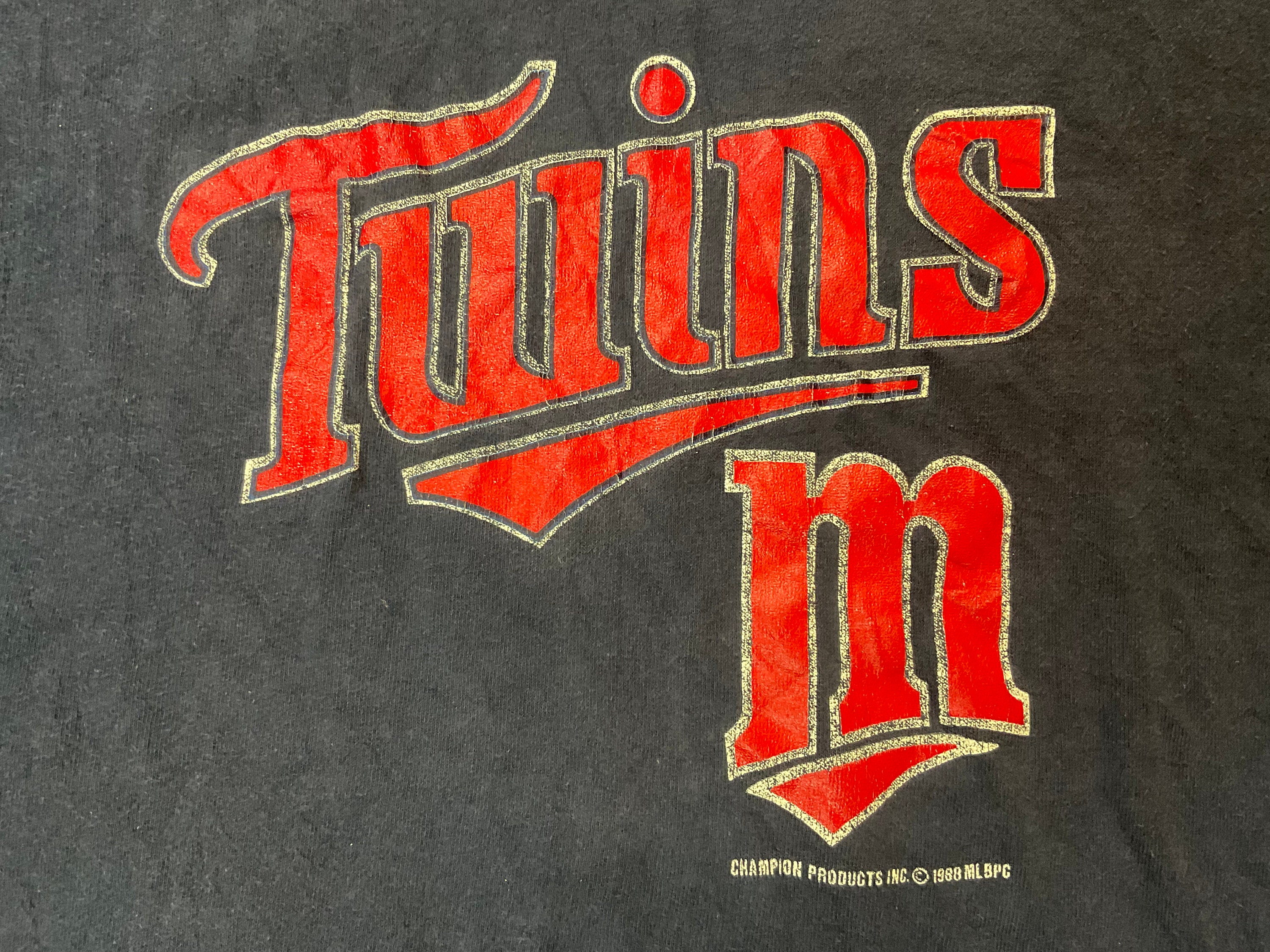 Vintage 80s Minnesota Twins T-shirt M Deadstock Champion Baseball Mesh 2  tone