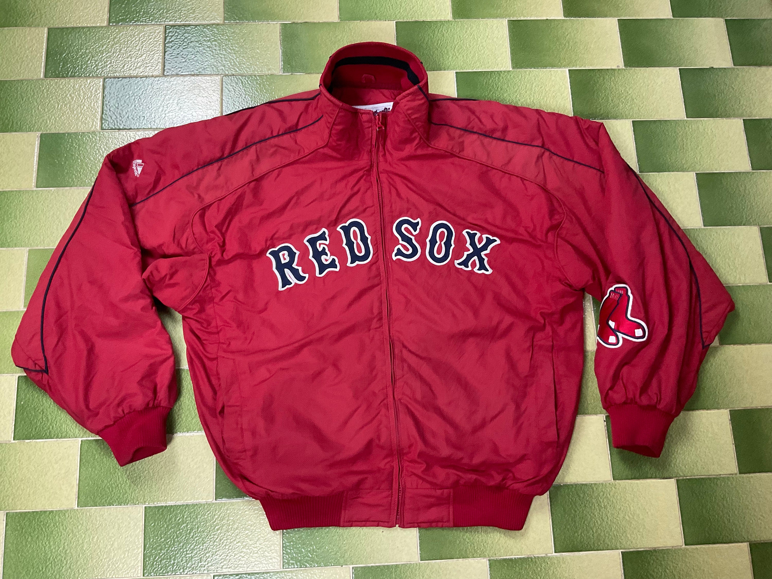 Vintage 90s MLB Boston Red Sox Baseball Jacket by Majestic All Logo &  Letter Stitched Fits like XL