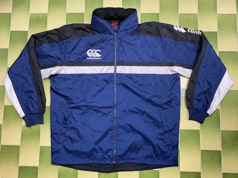 Canterbury Rugby Full Zip Packable Hooded Windbreaker Jacket Fits a L-XL